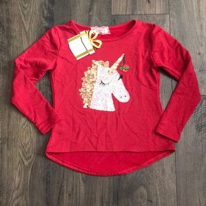 Girls holiday unicorn 🦄 top